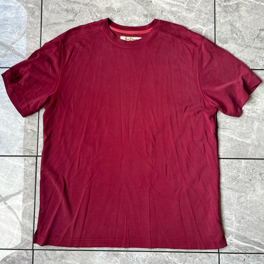 Tommy Bahama Men's Red 85%Tencel Lyocell 25% Poly Short Sleeve Polo Shirt Size L